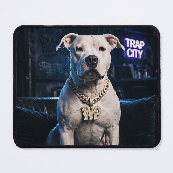 Item preview, White Pitbull King with Heavy Chain designed and sold by FENOMStudio.