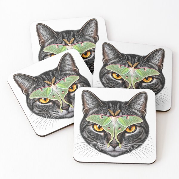 Item preview, Luna Moth Cat With Golden Eyes designed and sold by Kimberly Palmer.