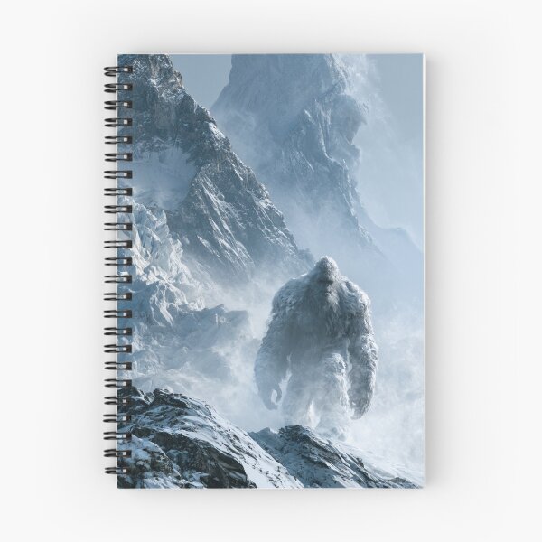 Item preview, A towering Yeti trekking through blizzard-covered Himalayan peaks surrounded by towering glaciers and blowing snow, Fantasy & Mythological Creatures designed and sold by CDC40.
