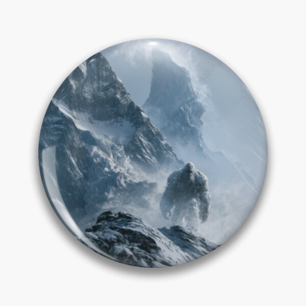 Item preview, A towering Yeti trekking through blizzard-covered Himalayan peaks surrounded by towering glaciers and blowing snow, Fantasy & Mythological Creatures designed and sold by CDC40.