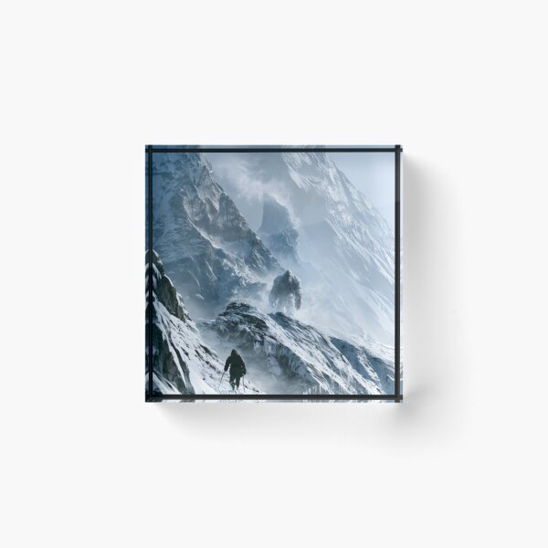 Item preview, A towering Yeti trekking through blizzard-covered Himalayan peaks surrounded by towering glaciers and blowing snow, Fantasy & Mythological Creatures designed and sold by CDC40.
