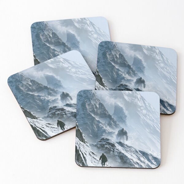 Item preview, A towering Yeti trekking through blizzard-covered Himalayan peaks surrounded by towering glaciers and blowing snow, Fantasy & Mythological Creatures designed and sold by CDC40.
