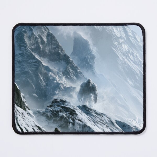 Item preview, A towering Yeti trekking through blizzard-covered Himalayan peaks surrounded by towering glaciers and blowing snow, Fantasy & Mythological Creatures designed and sold by CDC40.