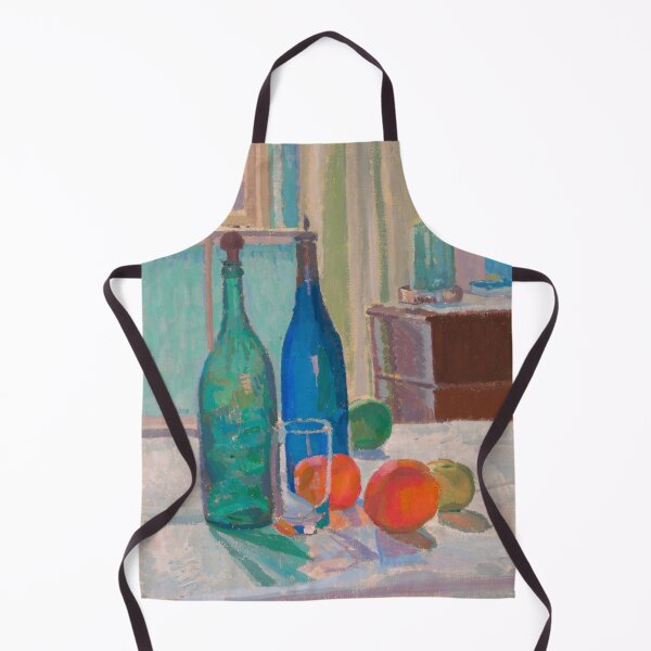 Item preview, Blue and Green Bottles and Oranges by Spencer Gore portrait still life painting, circa 1912 designed and sold by Jéanpaul Ferro.