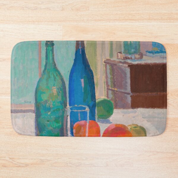 Item preview, Blue and Green Bottles and Oranges by Spencer Gore portrait still life painting, circa 1912 designed and sold by Jéanpaul  Ferro.