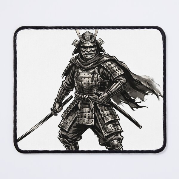 Item preview, The Shadow Warrior - Ink Wash Sumi-e Samurai Art designed and sold by whiteblackcat.