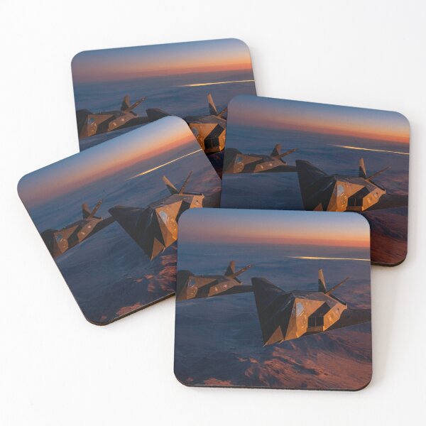Item preview, F-117 Nighthawks Banking Over Desert at Dusk designed and sold by Airpower Art.