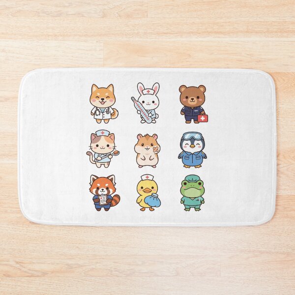 Item preview, Cute Kawaii Animals Medical Hospital Doctor Nurse EMT Sticker Pack designed and sold by Animer-art1.