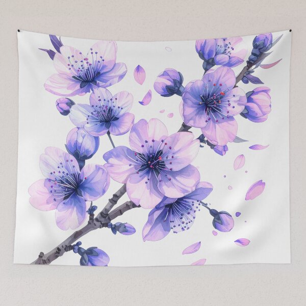 Item preview, Blue Cherry Blossom Branch Watercolor  designed and sold by BetweenForms.