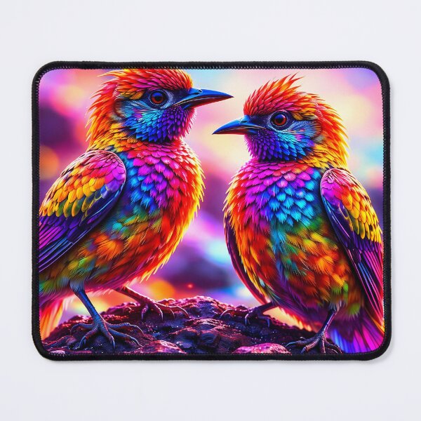 Item preview, Vibrant Rainbow Birds on Rocks designed and sold by cuprum.