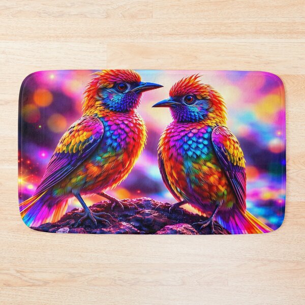 Item preview, Vibrant Rainbow Birds on Rocks designed and sold by cuprum.