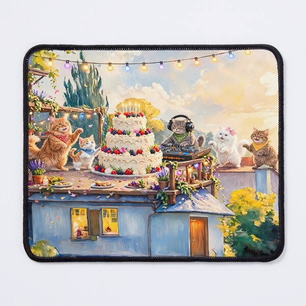 Item preview, Whimsical Cats Birthday Party in the Garden designed and sold by m-y-A-I-A-R-T-.