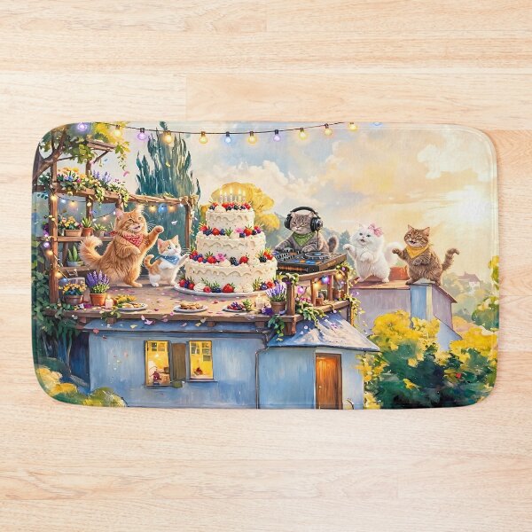 Item preview, Whimsical Cats Birthday Party in the Garden designed and sold by m-y-A-I-A-R-T-.