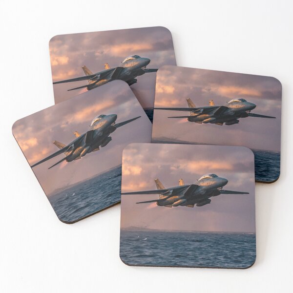 Item preview, F-14 Tomcat Low Pass Over Ocean at Sunset designed and sold by Airpower Art.