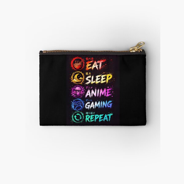 Item preview, Eat Sleep Anime Gaming Repeat Neon Japanese Otaku Gamer Art designed and sold by FaizArtShop.