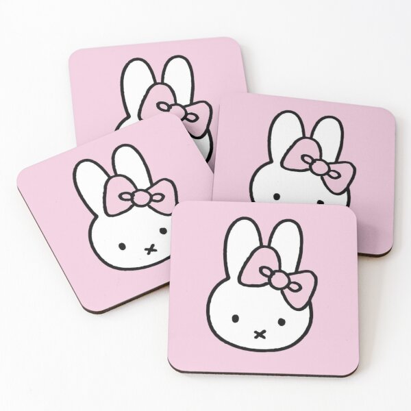 Item preview, Cute White Bunny with Pink Bow Miffy! designed and sold by Cozy Moss Studio.