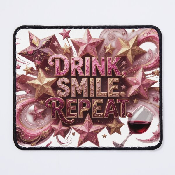 Item preview, Beautiful DRINK SMILE REPEAT Print designed and sold by dazzlemakers.