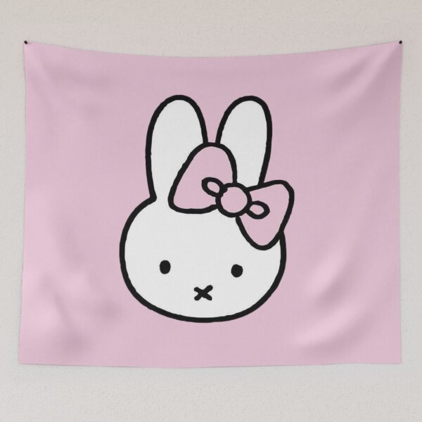 Item preview, Cute White Bunny with Pink Bow Miffy! designed and sold by Cozy Moss Studio.