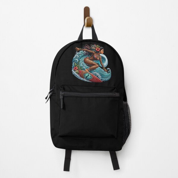 Item preview, Guåhan Wavefire: Island Daughter Riding the Spirit of the Pacific designed and sold by BlissBlvdShop.