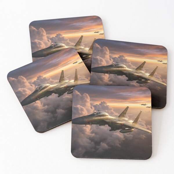 Item preview, F-15 Eagle Formation Flying Into Sunset designed and sold by Airpower Art.