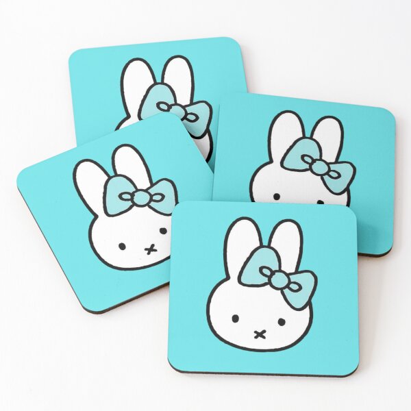 Item preview, Cute White Bunny with Blue Bow Miffy! designed and sold by Cozy Moss Studio.