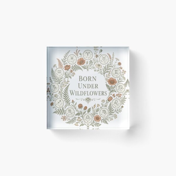 Item preview, Born Under Wildflowers Zodiac Sign Rad Cottagecore Botanical designed and sold by BoosterShop.