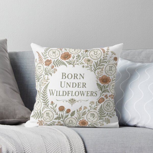 Item preview, Born Under Wildflowers Zodiac Sign Rad Cottagecore Botanical designed and sold by BoosterShop.