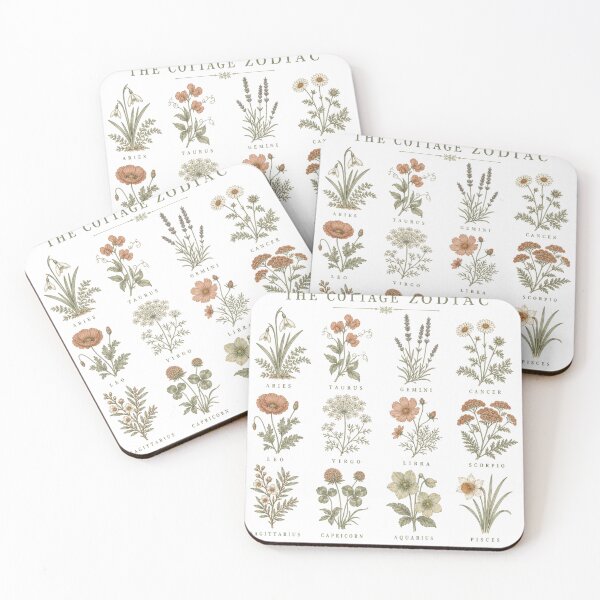Item preview, The Cottage Zodiac Botanical Chart with Twelve Zodiac Signs designed and sold by BoosterShop.