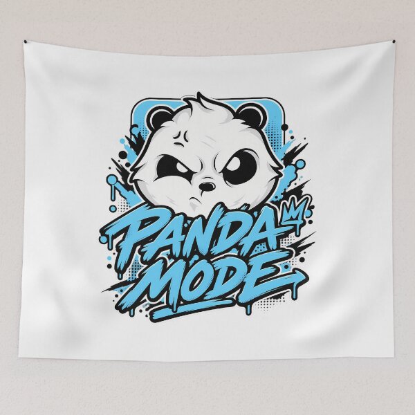 Item preview, Grumpy Angry Panda Mode Graffiti Blue Splash Streetwear Graphic designed and sold by DesignArtist.ia.