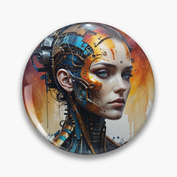 Item preview, Surreal Cyborg Portrait in Painterly Energy Fusion designed and sold by FotoworldEdel.