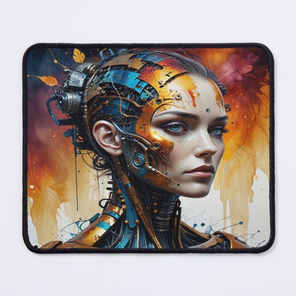 Item preview, Surreal Cyborg Portrait in Painterly Energy Fusion designed and sold by FotoworldEdel.
