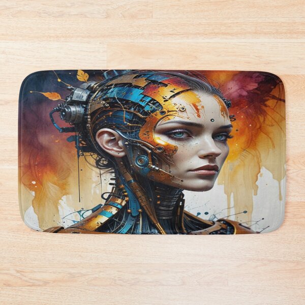 Item preview, Surreal Cyborg Portrait in Painterly Energy Fusion designed and sold by FotoworldEdel.