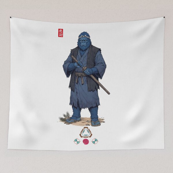 Item preview, Sensei Blue Bigfoot with Bokken designed and sold by Whimsy Trail Co.