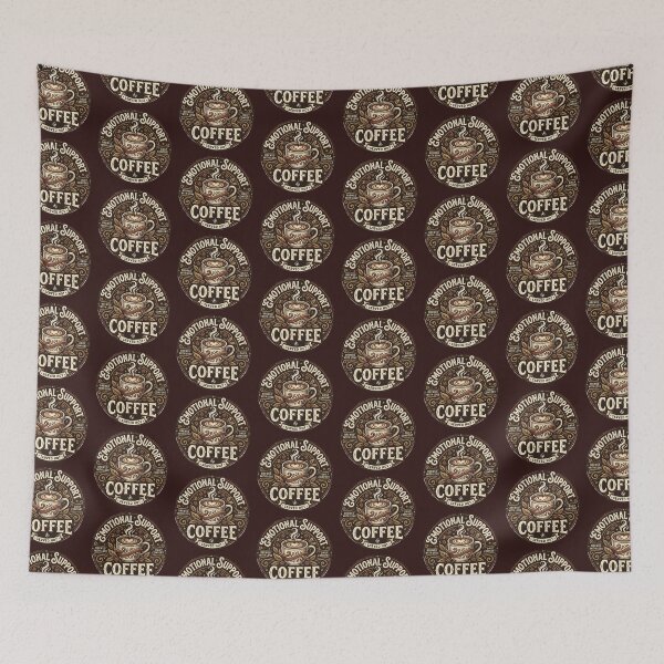 Item preview, Emotional Support Coffee Vintage Retro Coffee Lover Design designed and sold by LOVEARTDESIGN.