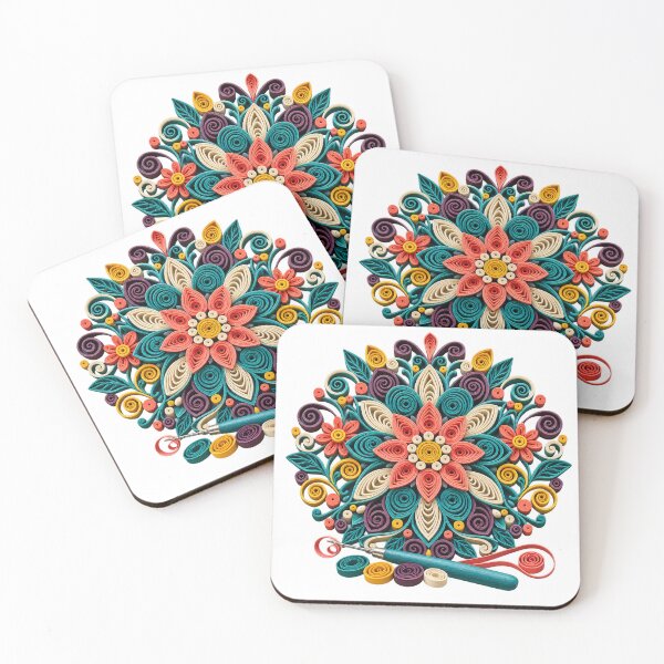 Item preview, Paper Quilling Artist Gift – Colorful Rolled Paper Floral Art designed and sold by UrbanCanvvas.