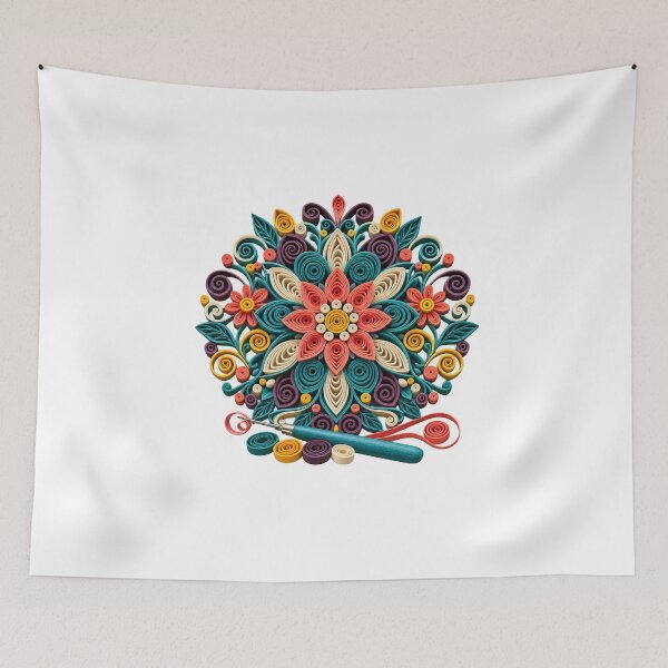 Item preview, Paper Quilling Artist Gift – Colorful Rolled Paper Floral Art designed and sold by UrbanCanvvas.