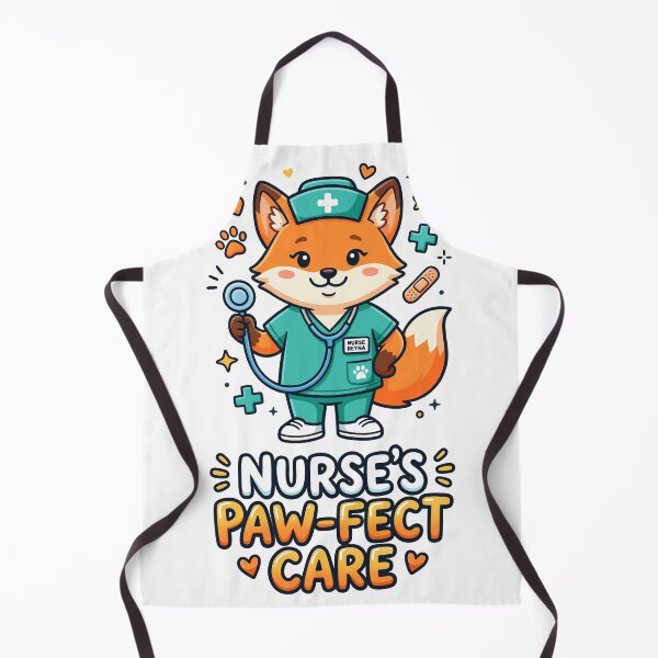 Item preview, Cute Fox Nurse Paw-fect Care Hospital Medical Graphic designed and sold by DiNata.