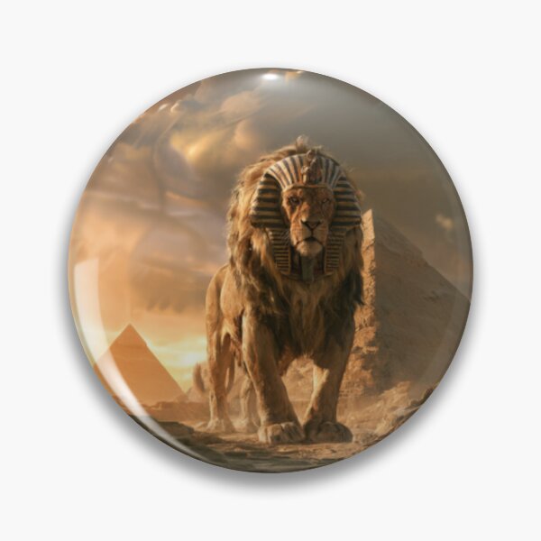 Item preview, A majestic Sphynx resting beside colossal pyramids in a desert with pyramids, Fantasy & Mythological Creatures designed and sold by CDC40.