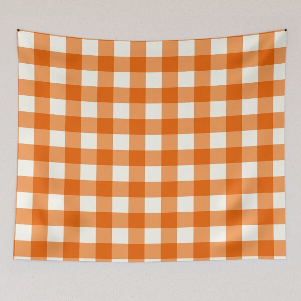 Item preview, Gingham, Deep Orange for Autumn designed and sold by Sole-e-Vento-Studio.
