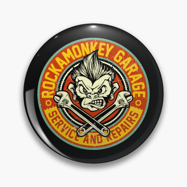 Item preview, Vintage Rock Monkey Garage Mechanic Crossed Wrenches designed and sold by heedooppod.