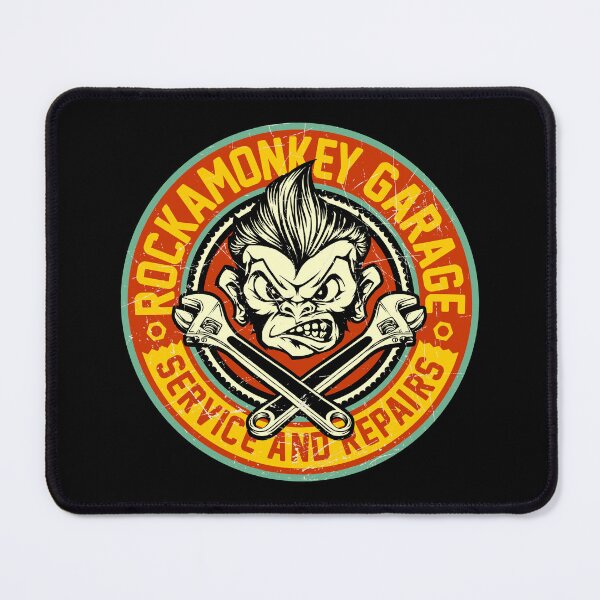 Item preview, Vintage Rock Monkey Garage Mechanic Crossed Wrenches designed and sold by heedooppod.