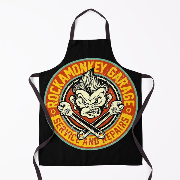Item preview, Vintage Rock Monkey Garage Mechanic Crossed Wrenches designed and sold by heedooppod.