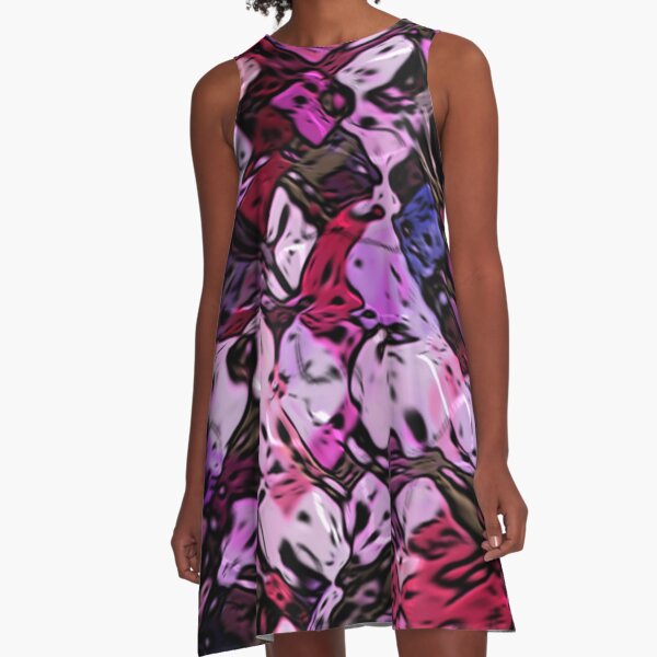 Trois . THE PINK SKY- FEATURING MOLTEN COLOURS IN A RANGE OF GRAPHIC PINKS A-Line Dress
