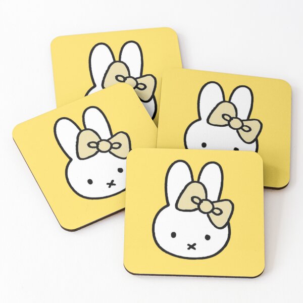 Item preview, Cute White Bunny with Pastel Yellow Bow Miffy! designed and sold by Cozy Moss Studio.