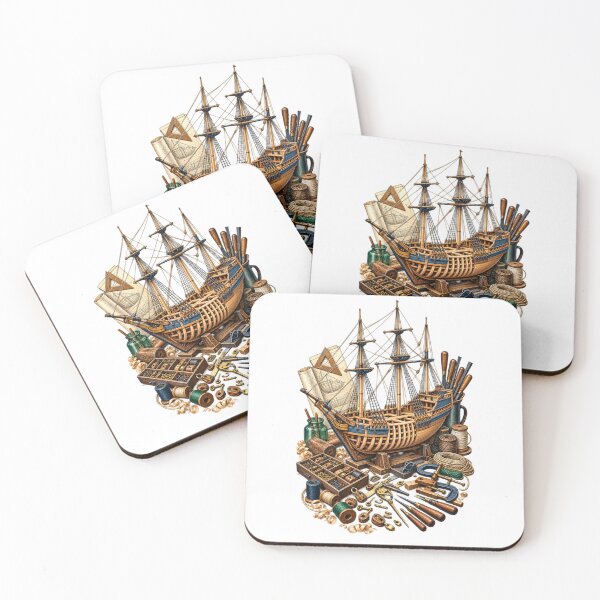 Item preview, Ship Modeling Hobby Art – Decorative Model Shipyard Workshop designed and sold by UrbanCanvvas.