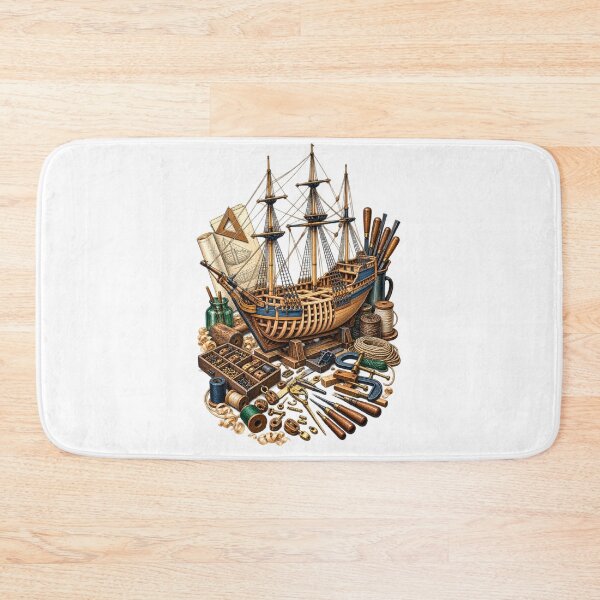 Item preview, Ship Modeling Hobby Art – Decorative Model Shipyard Workshop designed and sold by UrbanCanvvas.
