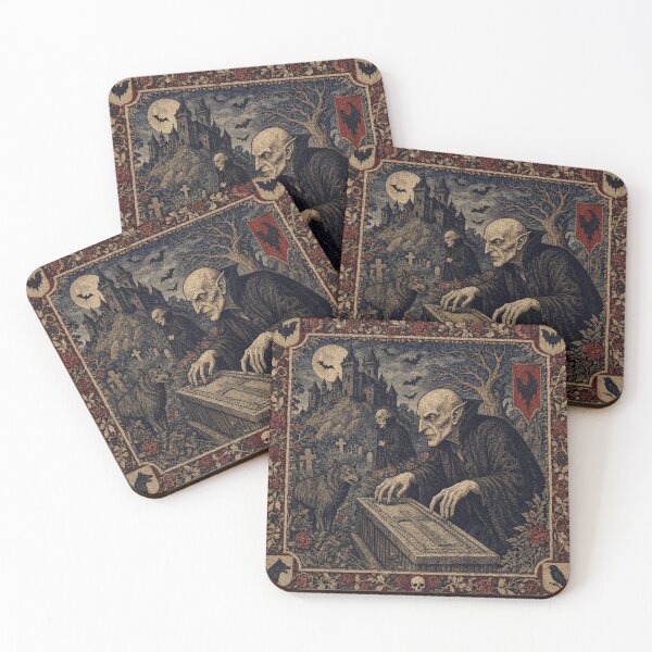 Item preview, Nosferatu the Vampire tapestry art medieval style designed and sold by Vintage Designs +.
