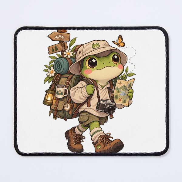 Item preview, Cute Frog Adventure Traveler – Cozy Outdoor Explorer designed and sold by LmonioressXxx.