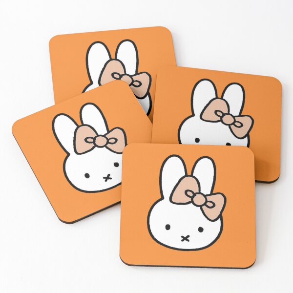 Item preview, Cute White Bunny with Soft Orange Bow Miffy! designed and sold by Cozy Moss Studio.