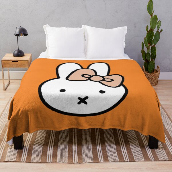 Item preview, Cute White Bunny with Soft Orange Bow Miffy! designed and sold by Cozy Moss Studio.